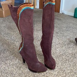 Suede Cowboy Knee Boots